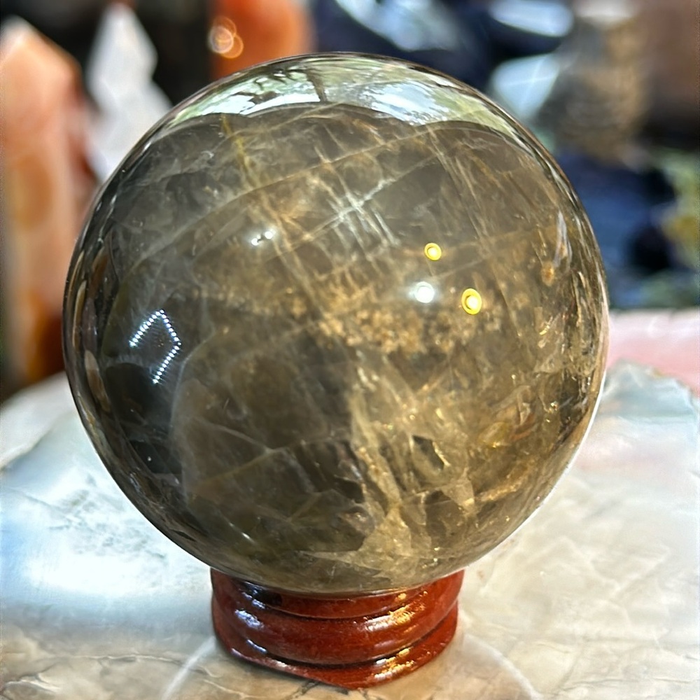 Moonstone Crystal Sphere With Silver Flash!